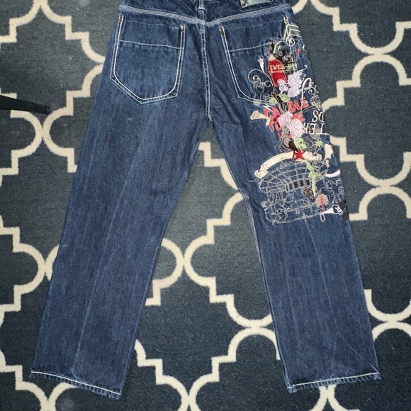 Artful Dodger Embroidered Wide/Baggy Leg Jeans - Picture 6 of 6